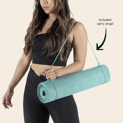 Retrospec Pismo Yoga Mat w/Nylon Strap for Men & Women - Non Slip Exercise Mat for Yoga, Pilates, Stretching, Floor & Fitness Workouts, .5mm Thick, Easy to Clean