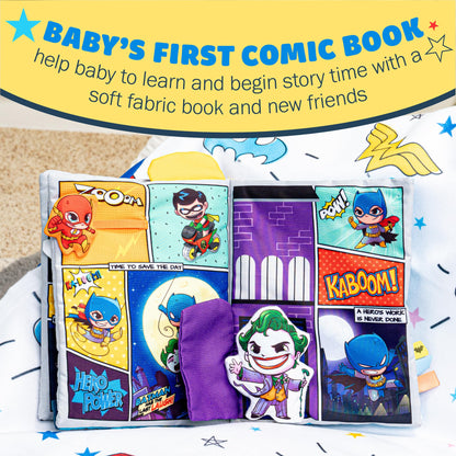 My First Comic Soft Book - Kids Preferred DC Comics The Batman Brave Little Heros Baby Crinkle Soft Sensory Book with Soft Fabric for Babies