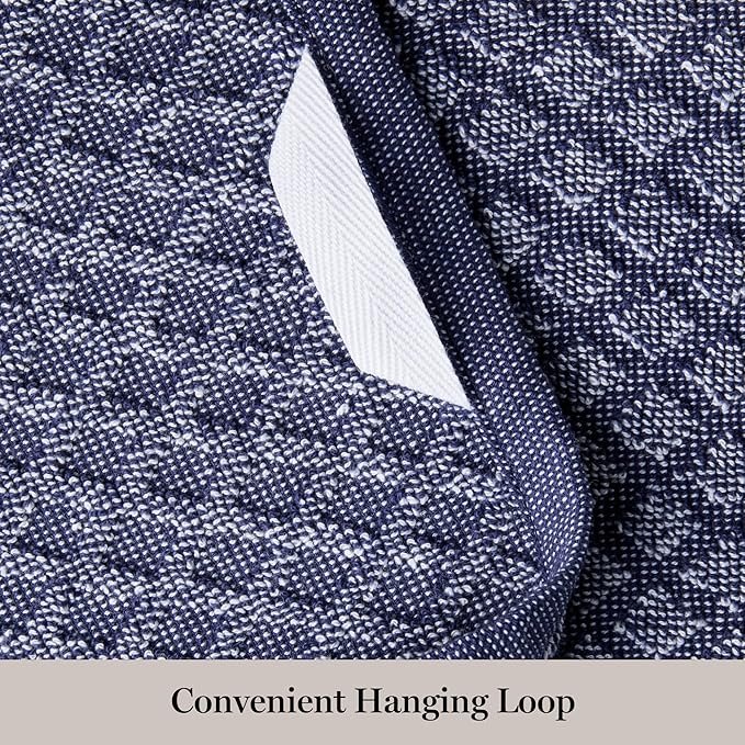 Martha Stewart Honeycomb Chambray Textured Kitchen Towel 4-Pack Set, 100% Cotton