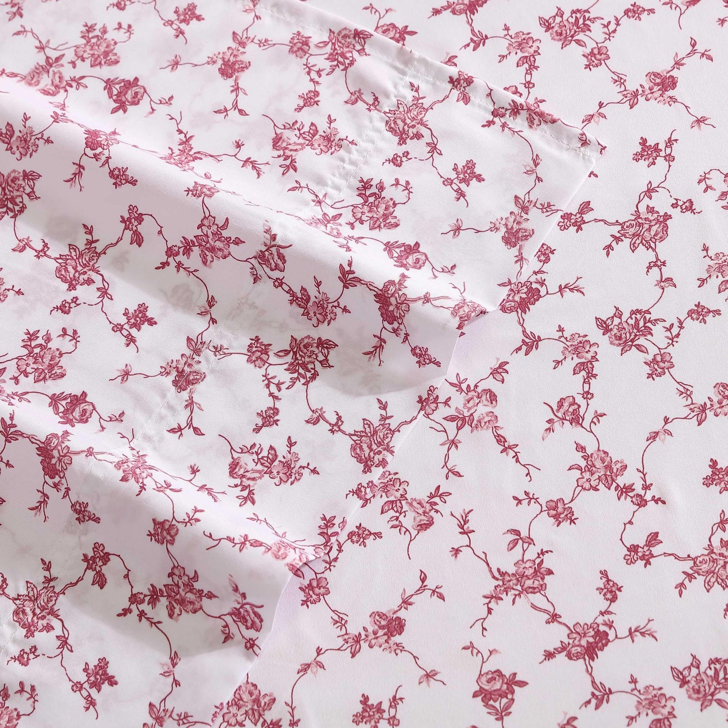 Betsey Johnson - Full Bed Sheets, Soft & Lightweight Bedding, Fade & Wrinkle Resistant (Floral Toile Pink, Full)