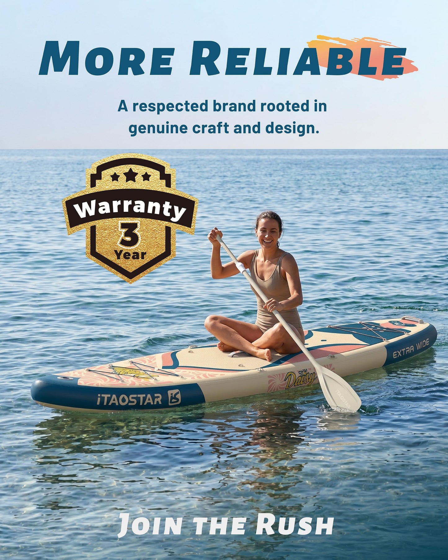 iTAOSTAR D03CP 35" Extra Wide Paddle Board for Better Balance, Inflatable Stand Up Paddle Board with Kayak Seat, Inflatable Paddle Boards for Adults of All Skill Levels with Premium SUP Accessories