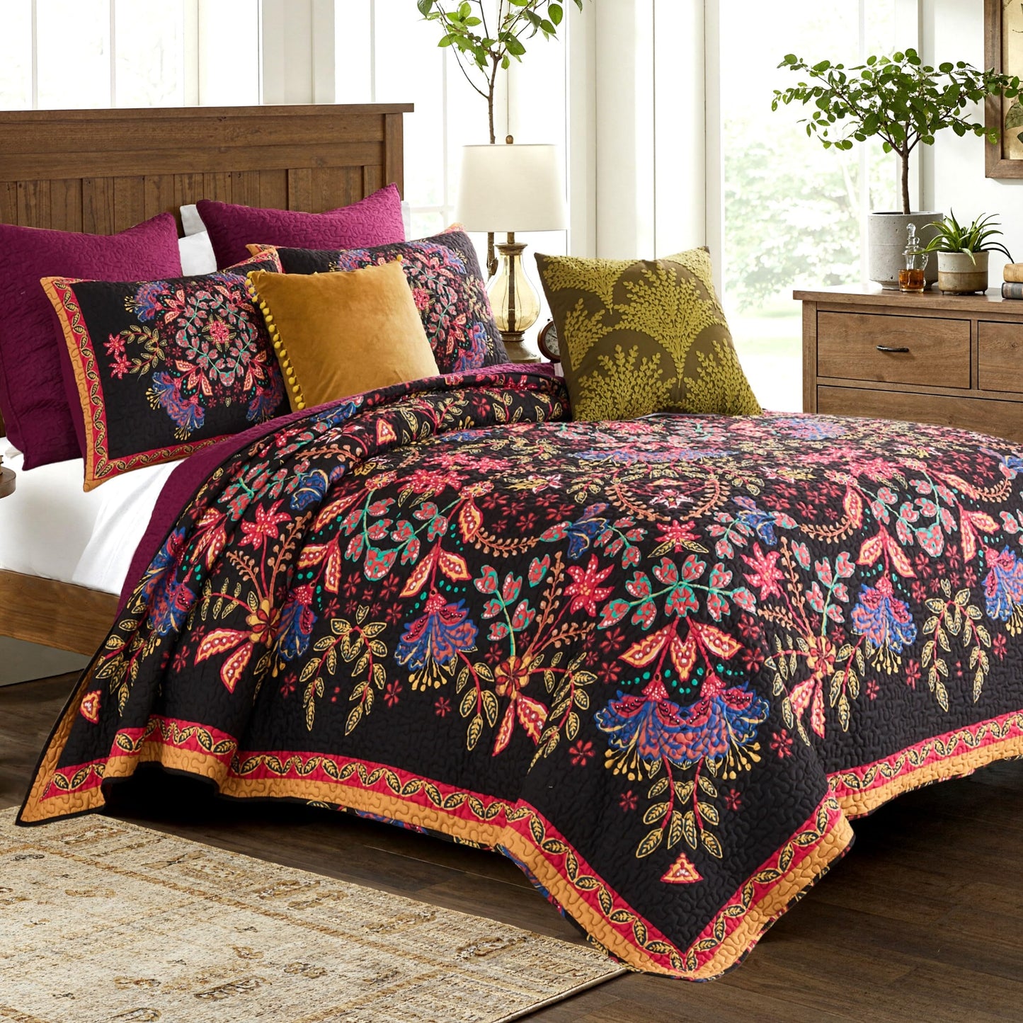 Greenland Home Fashions Jessa Vintage Boho Collection Quilt Set, 3-Piece King/Cal King