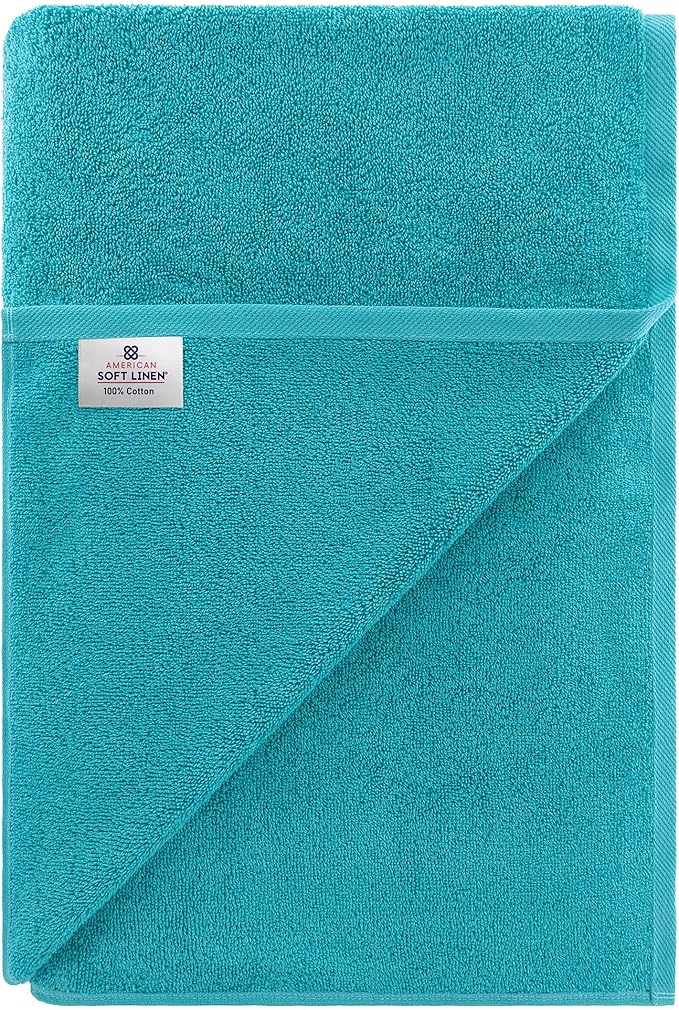 American Soft Linen 100% Cotton 600 GSM Turkish 40x80 Oversized Bath Towel Sheet