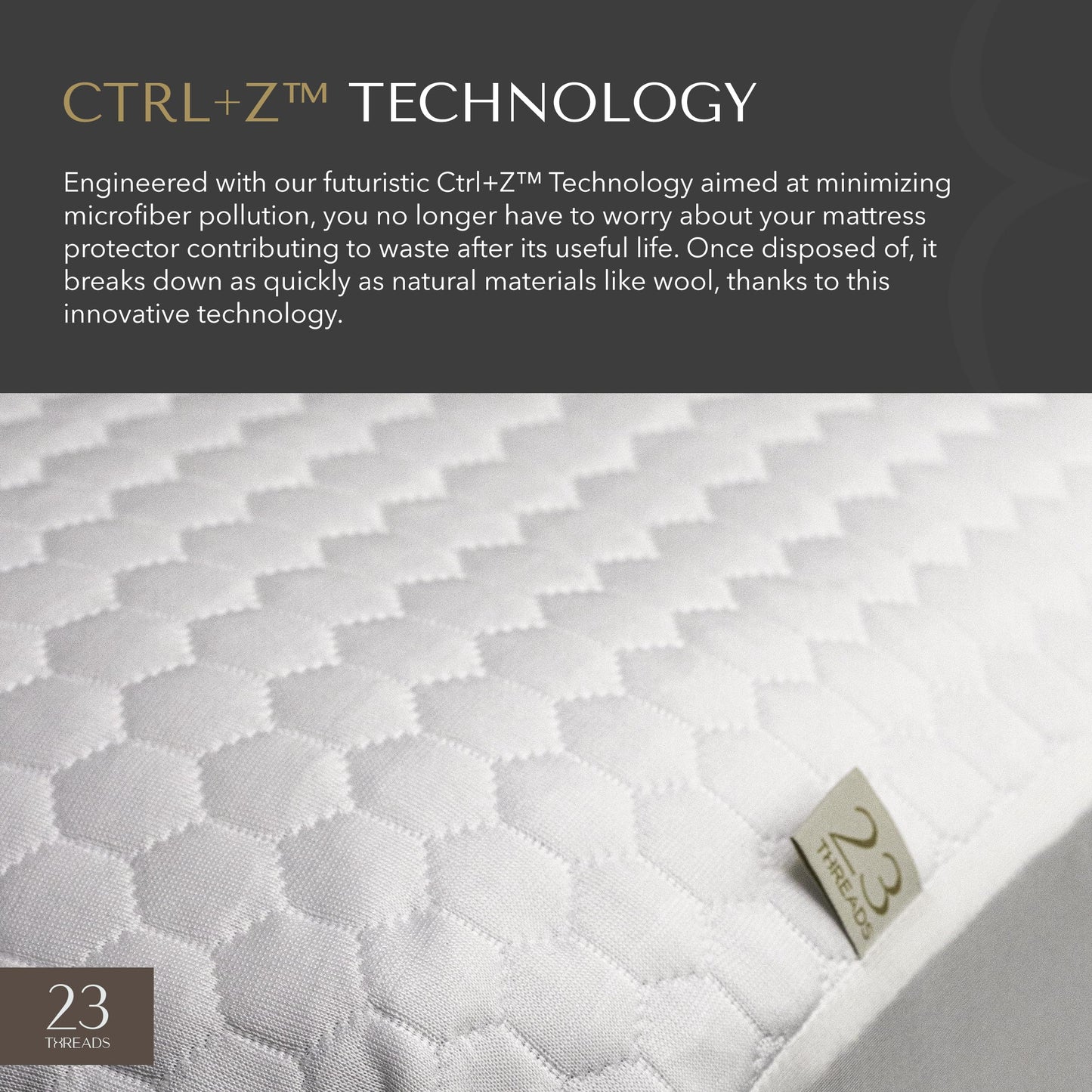 23 Threads X161 Series Padded, Plush, Soft, Luxurious, Waterproof Noiseless Mattress-Protector Cover, Fitted, with Ctrl+Z Technology, Mattress Not Included, 13 Inch Deep, King