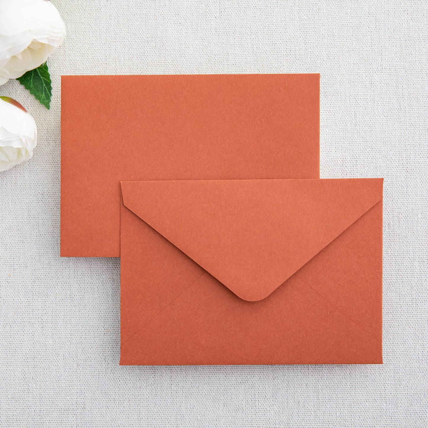 PONATIA 50 Pack A1 Envelopes, 3.62 x 5.2'' Burnt Orange Envelopes Perfect for Weddings Cards, RSVP Cards, Response Cards, Baby Showers, Thank You Notes, Photos and any 3.5x5" inserts