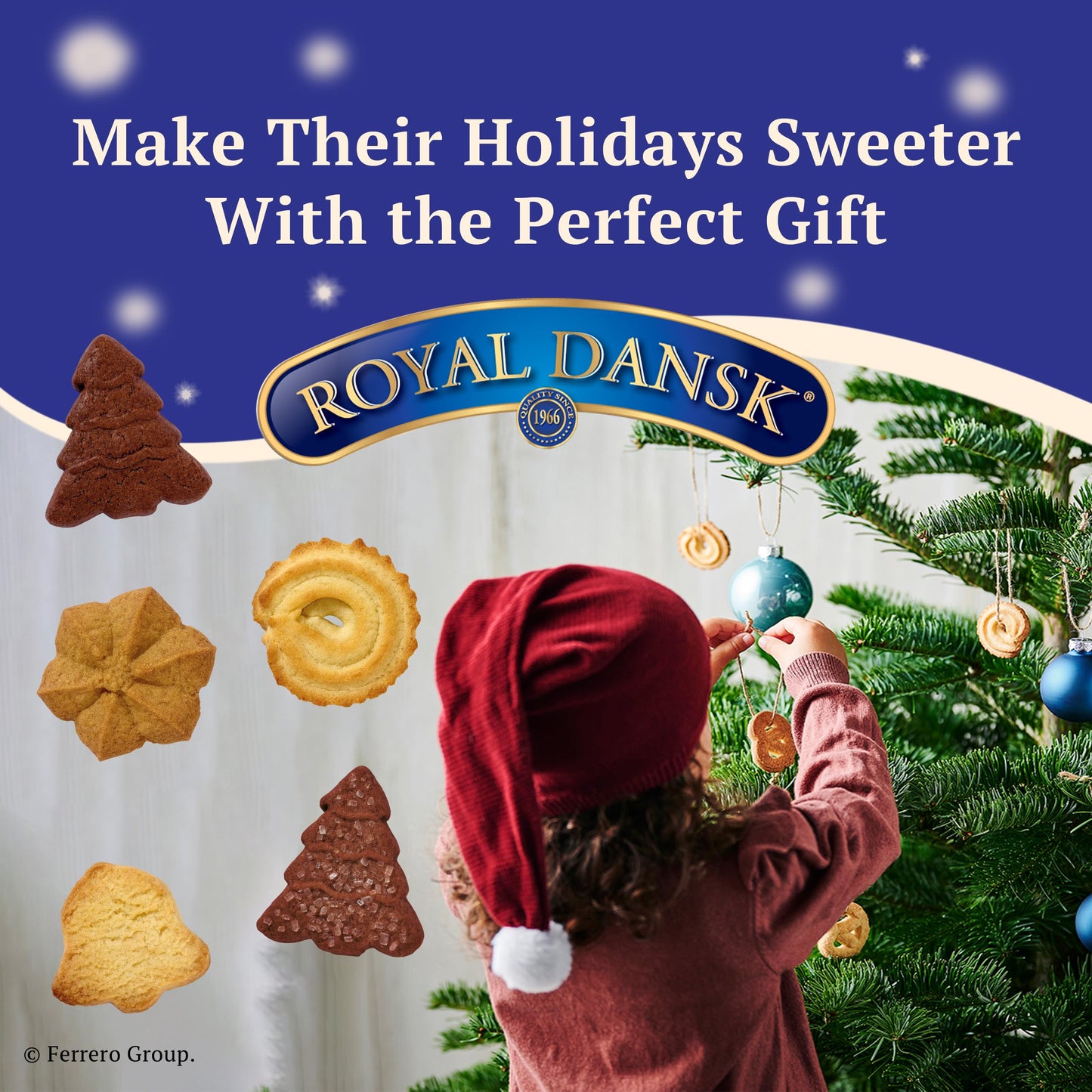 Royal Dansk Danish Butter Cookies, Holiday Cookie 4 Pack, Gift Tin, 45.2 oz