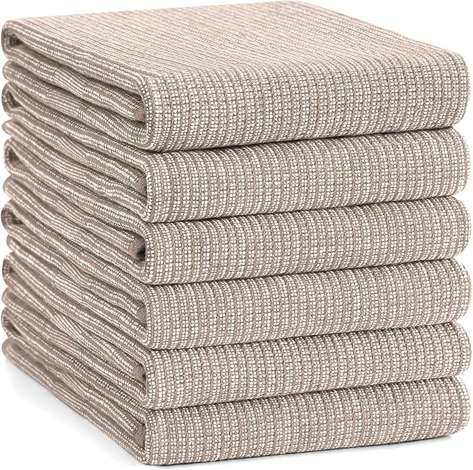 Homaxy Premium Kitchen Towels, Large Cotton Kitchen Hand Towels, Flat and Terry