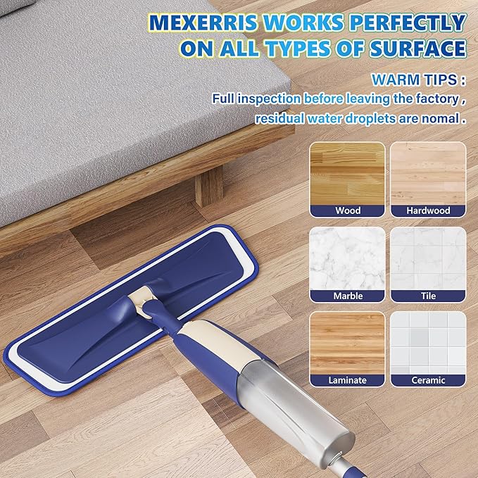 Spray Mops for Hardwood Floor Cleaning: MEXERRIS Wet Mops Dry Dust Mop