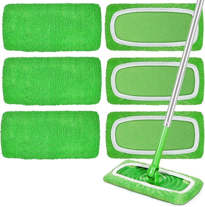 6 Pack Reusable Microfiber Mop Pads Compatible