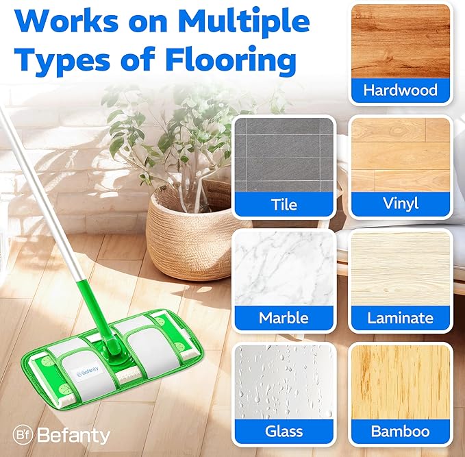 2 Pack Reusable Microfiber Mop Pads, Compatible