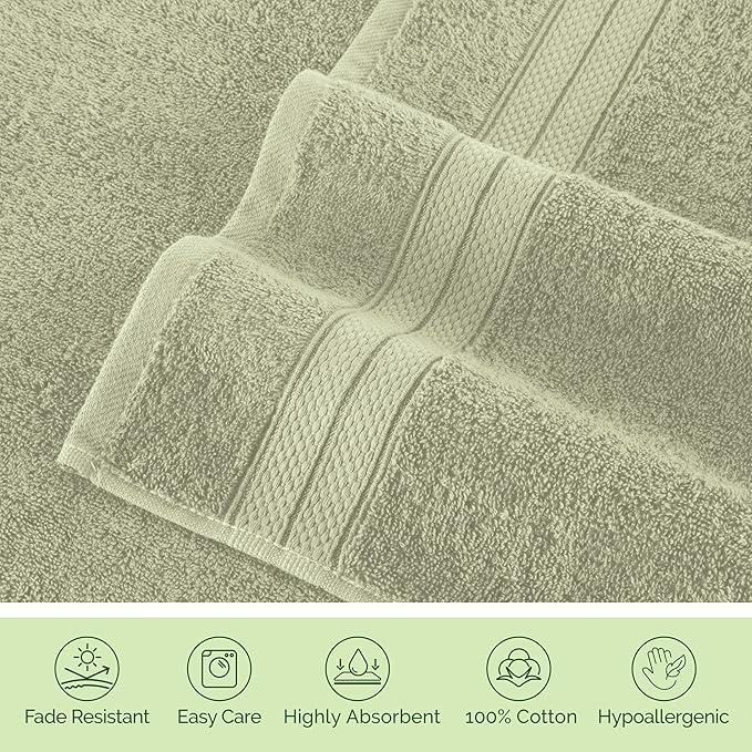 Elegant Comfort Luxury 6-Piece Towel Set, Premium Soft 100% Turkish Cotton