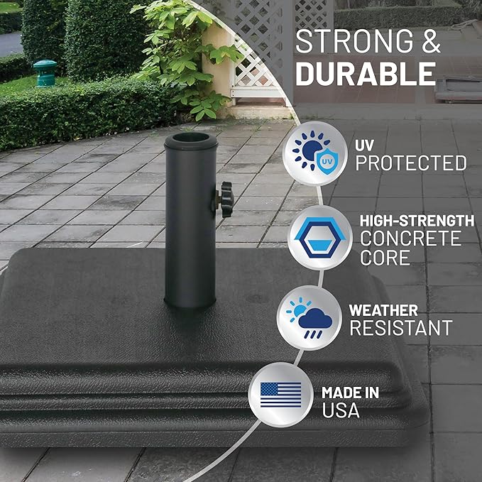 US Weight 40 Pound Umbrella Base - Weighted Umbrella base For Use With Patio Table – Heavy Duty Base- Made in the USA