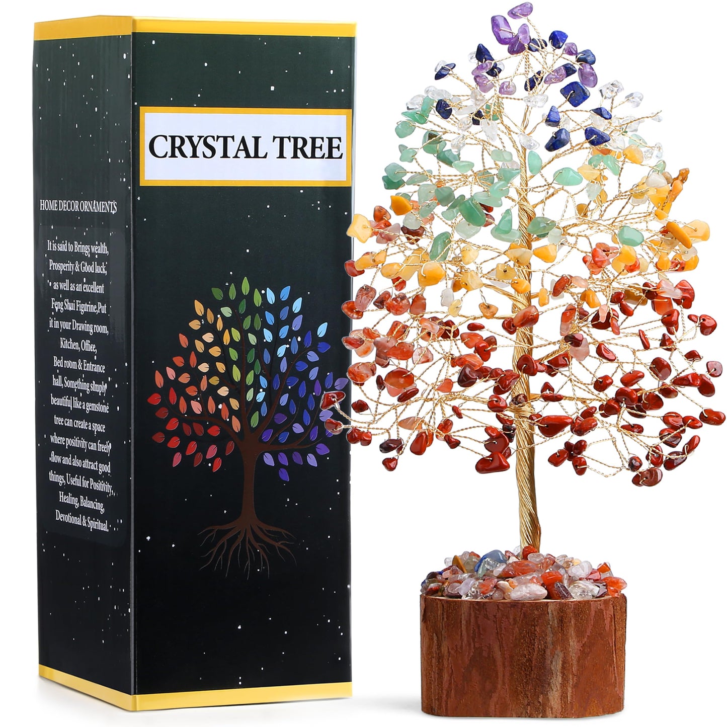 MAIBAOTA 7 Chakra Tree of Life Crystal Tree for Positive Energy Spiritual Gifts for Women Meditation Spiritual Decor Housewaming Gift New Home Apartment