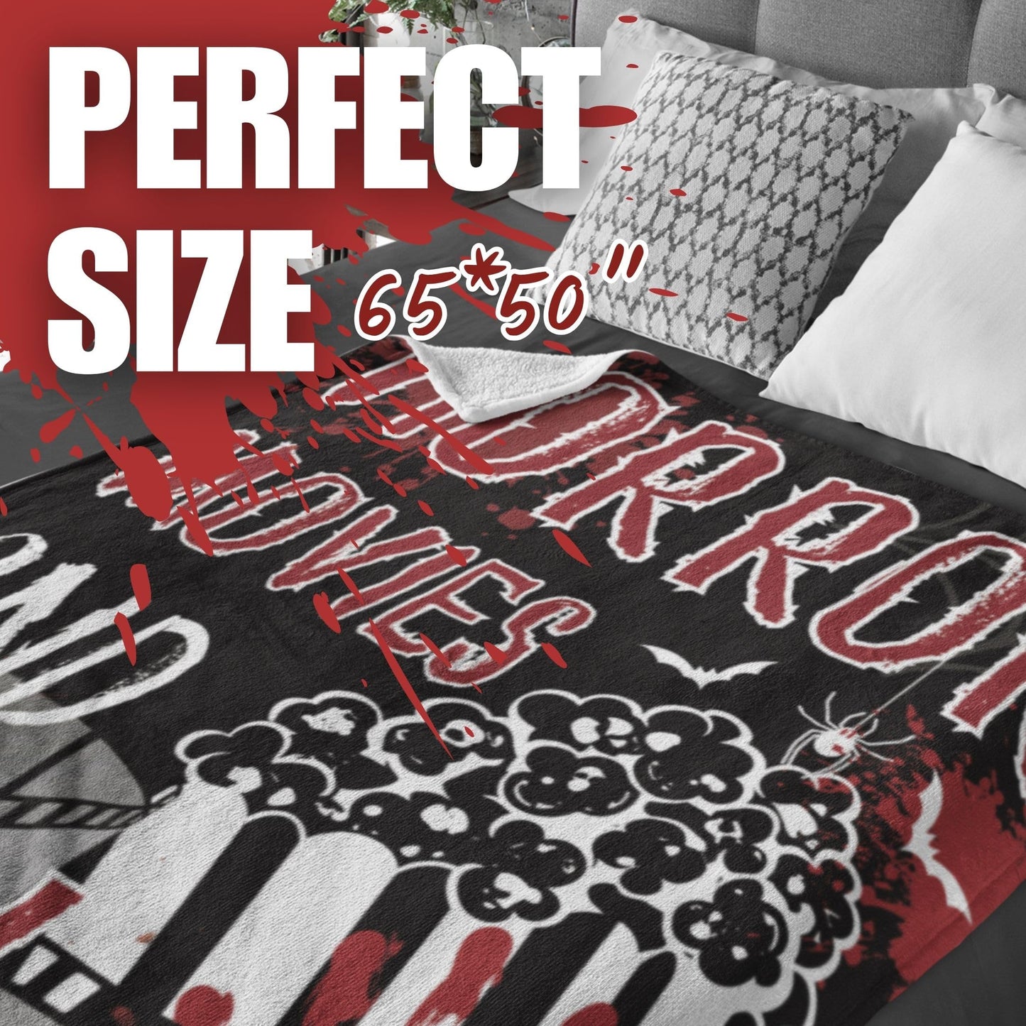 Huglanket Horror Movie Blanket for Horror Movies Fans, Throw Blanket for All Seasons, Horror Movies and Chill