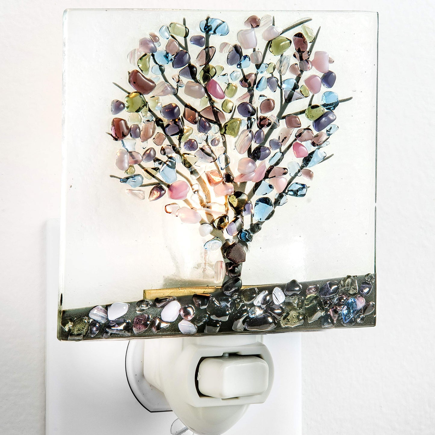 J Devlin Stained Glass Tree Night Light, Handmade Accent Light
