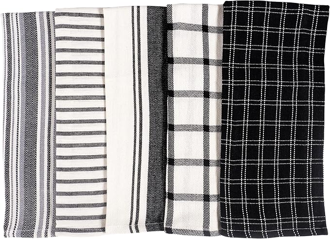 KAF Home Assorted Flat Kitchen Towels |100% Cotton
