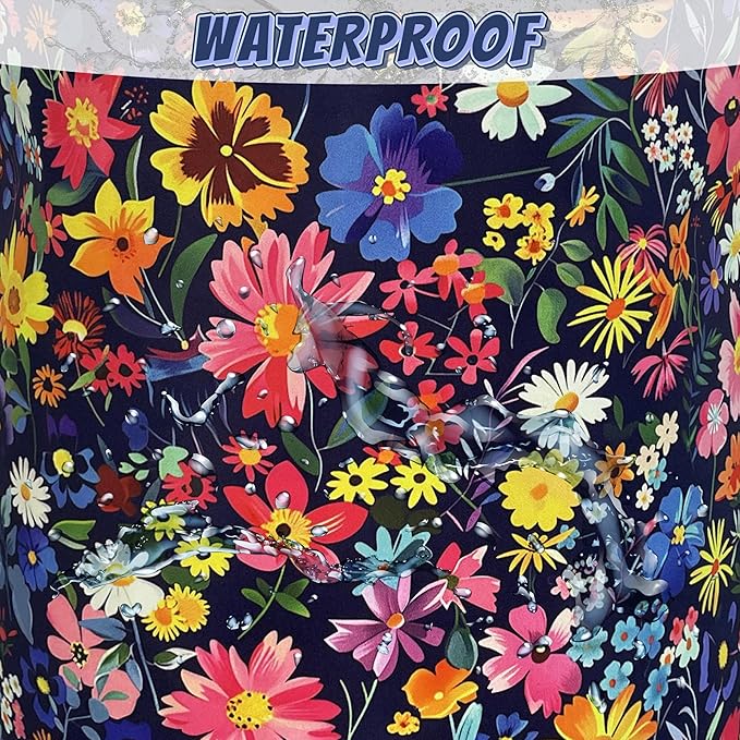 Colorful Flowers Laundry Basket Oxford Cloth Foldable Floral Laundry Hamper