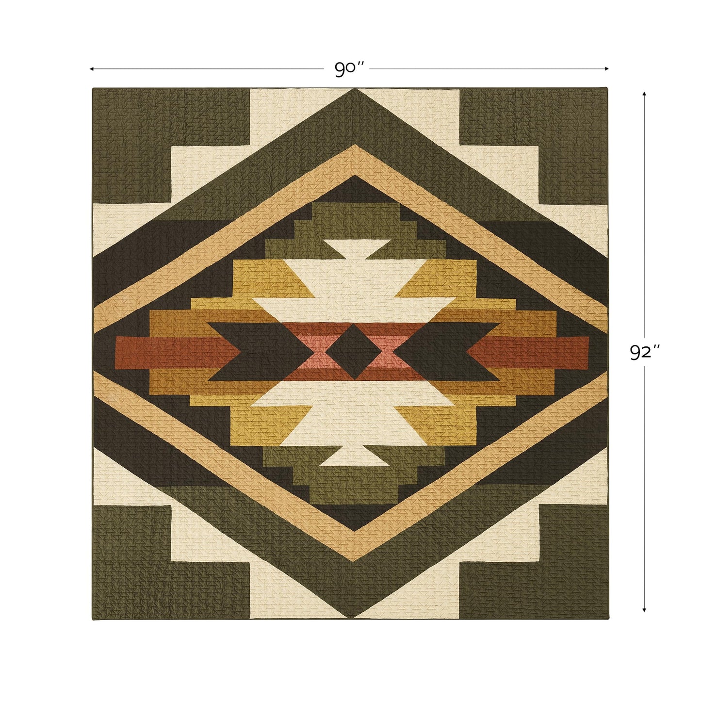 Pendleton King Quilt Set – 100% Cotton 3 Piece Quilt Set with Shams, Soft Lightweight Bedding for King Size Bed, Green & Beige Patterned Comforter Alternative, King Bedding Set (Tumalo)