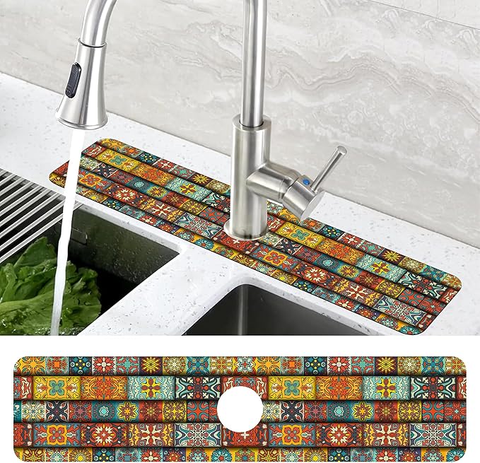 Vintage Mandala Floral Dish Drying Mat