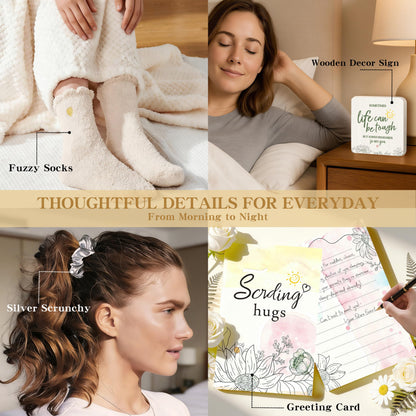 Birthday Gifts for Women - 11 Pcs Self Care Gift Basket Set for Mom Sister Friend - Get Well Soon Gift Box - Recovery After Surgery Care Package - Friendship Inspirational Cheer Up Thank You Present