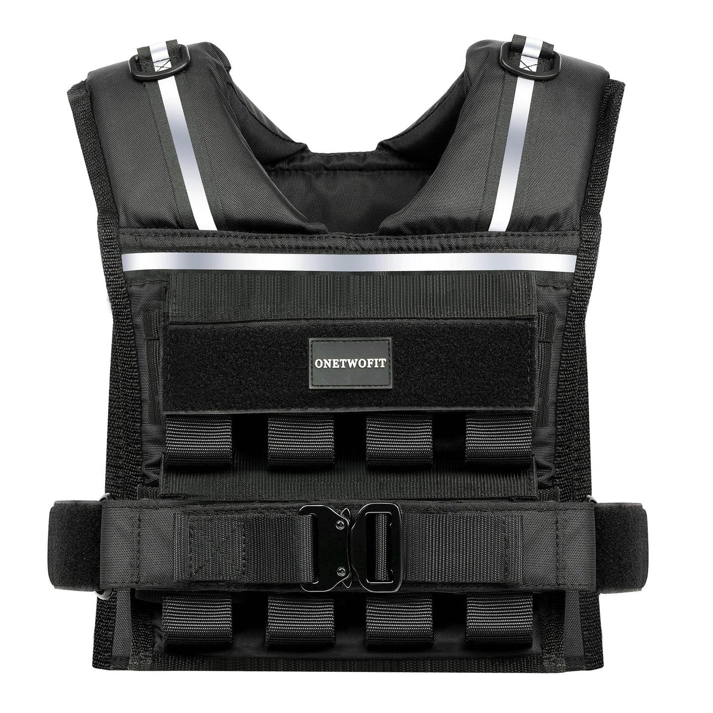 35lb/45lb Weighted Vest Men , Adjustable Rucking Vests for Walking with Reflective Stripe, 1.2" Ultra Thick Shoulder Padding Strength Training Workout Vest for Running GYM Home, Detachable Iron Weights