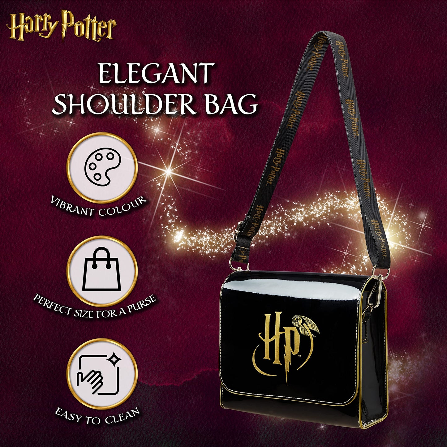 Harry Potter Handbag Girls Teenagers Women Cross Body Bag Stylish Shoulder Bag with Adjustable Strap for Travel Holiday Shopping Gifts for Girls