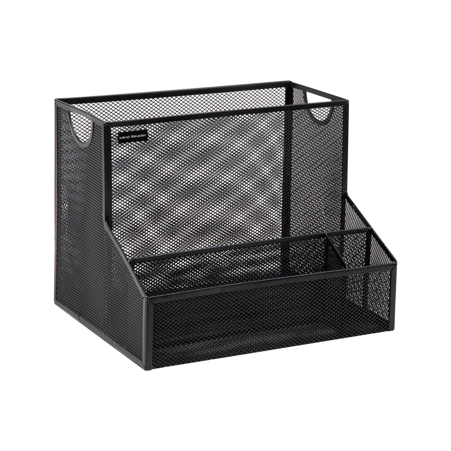Mind Reader Desktop Organizer, Vertical File Storage, Letter Size, Office, Metal Mesh, 12.15" L x 9.5" W x 9.5" H, Black