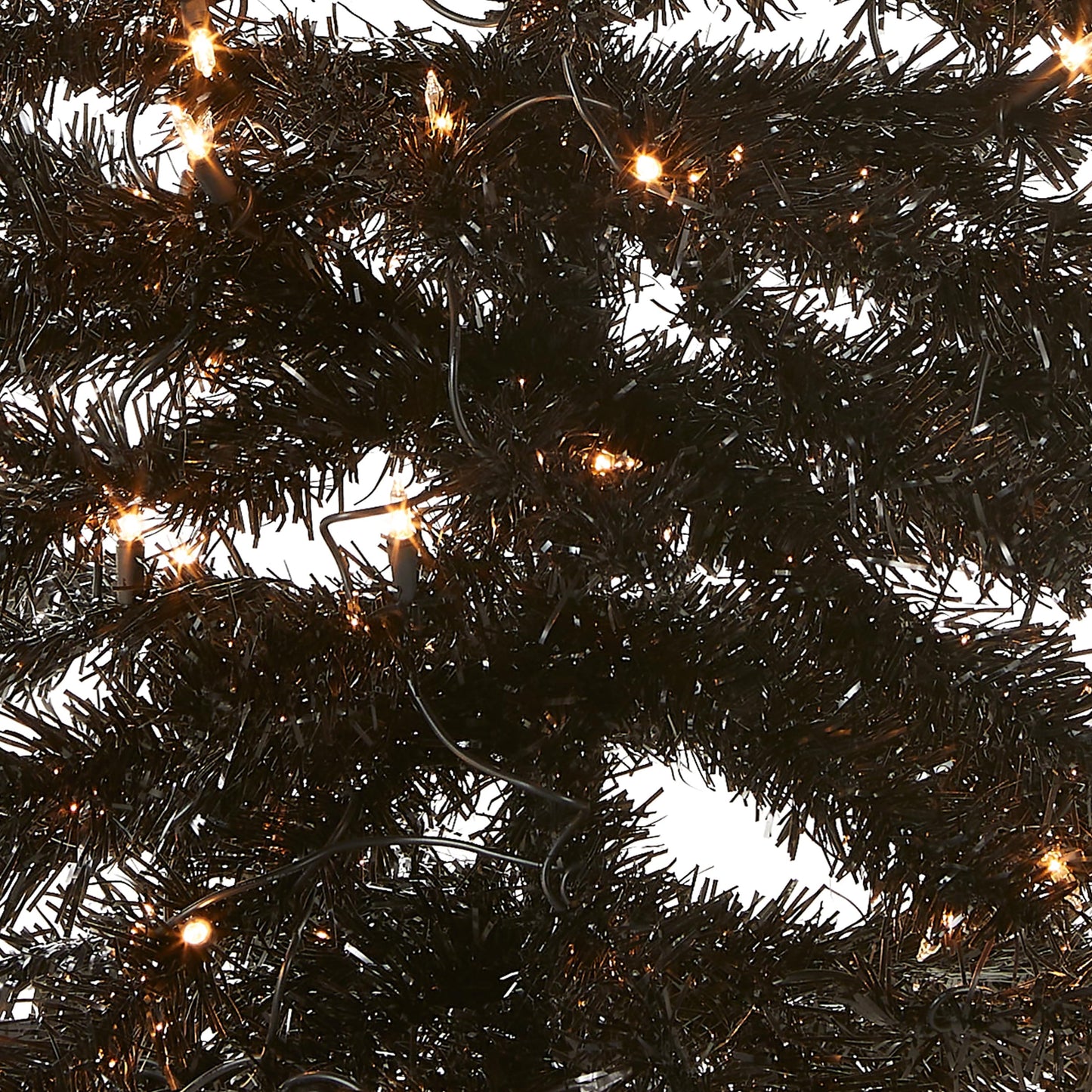National Tree Company Pre-Lit Artificial Christmas Tree, Black Tinsel, White Lights, Includes Stand, 4 feet