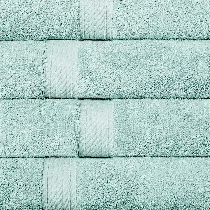SUPERIOR Egyptian Cotton Pile Hand Towel Set of 4, Ultra Soft Luxury Towels
