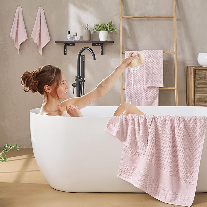 Simple&Opulence 6 Piece Luxury Towel Set, 100% Cotton Bathroom Towels