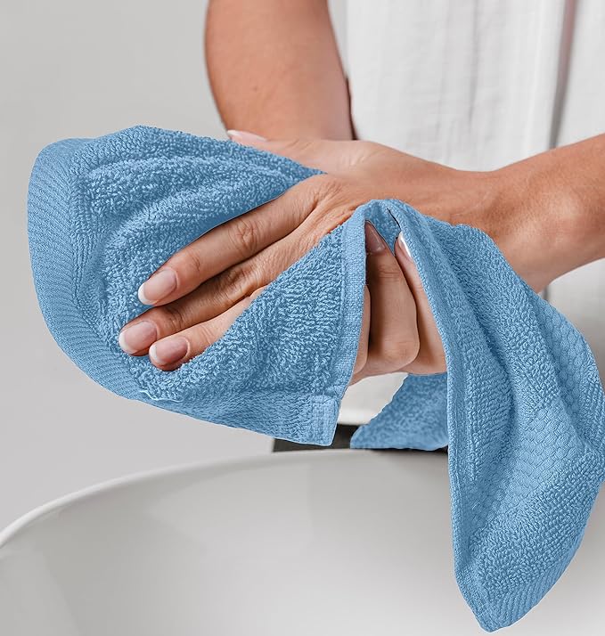 White Classic Luxury Cotton Washcloths 13x13 Inch