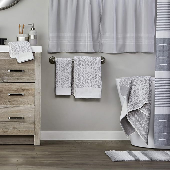 SKL Home Distressed Leaves 100% Turkish Cotton Premium 2-Piece Hand Towel Set