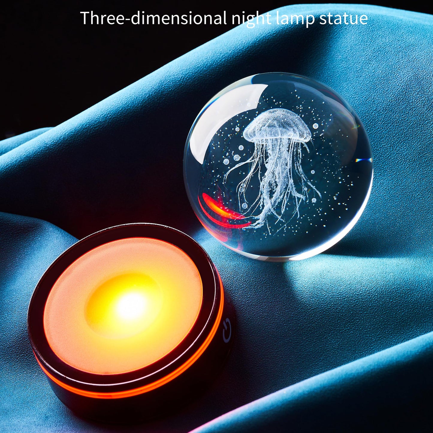 Ghtixsu 3D Crystal Ball Jellyfish Decoration, Gift for Men and Women: Ocean Biology Night Light, Gifts for Daughter/Son, Birthday, Colleagues, Christmas, Teacher Thanks Gift, Home Decoration