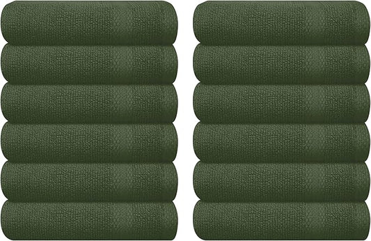 GLAMBURG Ultra Soft 12-Piece Washcloths Set 13x13-100% Ringspun Cotton