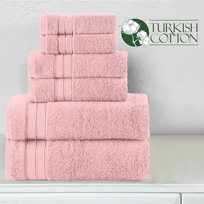 Elegant Comfort Luxury 6-Piece Towel Set, Premium Soft 100% Turkish Cotton
