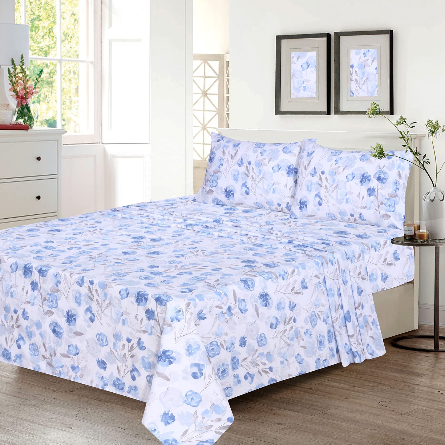RUVANTI 100% Cotton Percale Sheets Full Size, Monotones