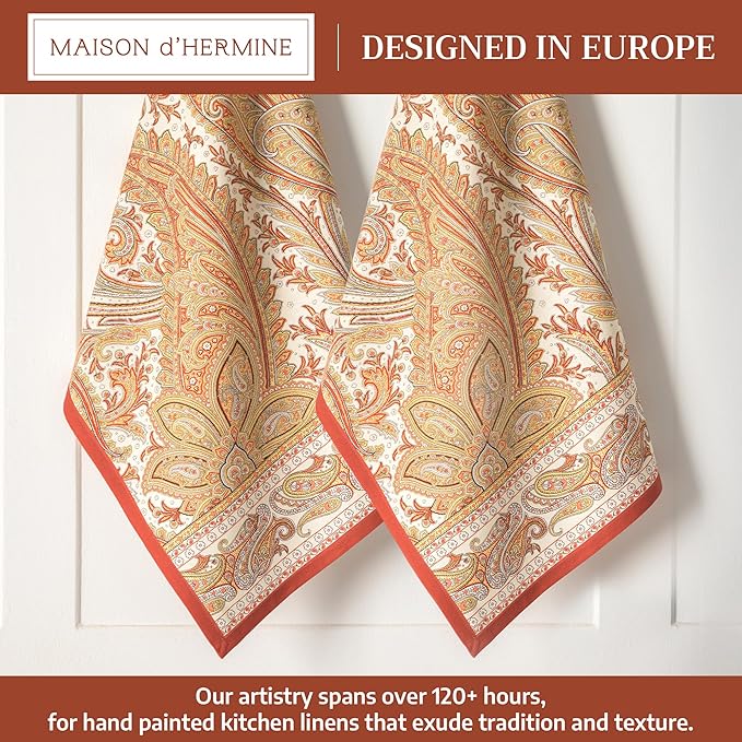 Maison d' Hermine Kitchen Towels Set of 2 100% Cotton 27.50" x 20" Reusable