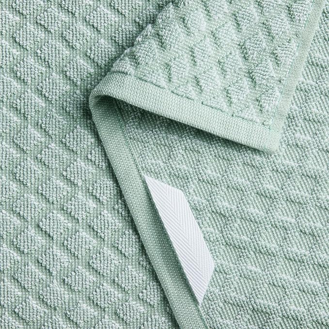 Martha Stewart Honeycomb Chambray Textured Kitchen Towel 4-Pack Set, 100% Cotton