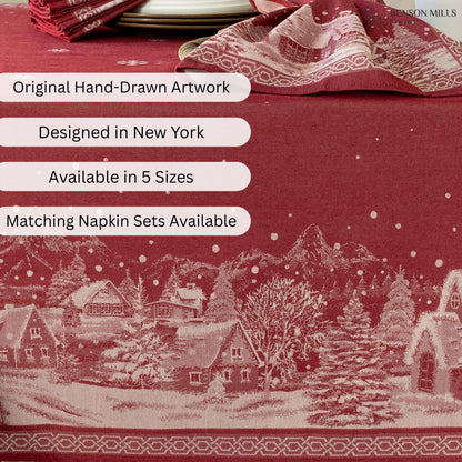 Benson Mills Engineered Jacquard Heavyweight Fabric Table Cloth, Holiday, Winter, and Christmas Tablecloth (Christmas Story, 60" x 84" Rectangular)