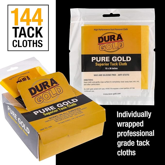 Dura-Gold - Pure Gold Superior Tack Cloth Woodworking, Automotive Paint