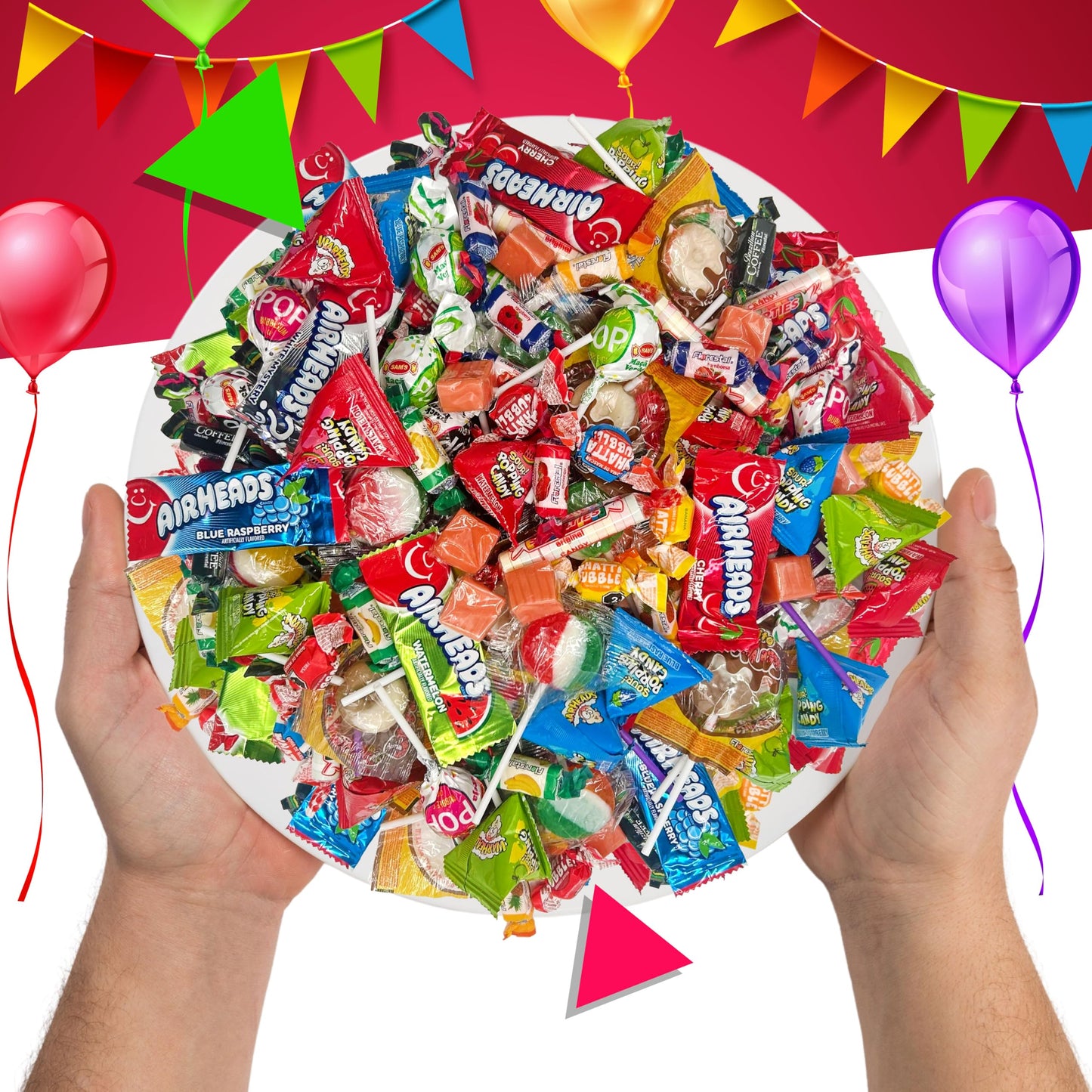 Party Candy Assortment 3 Pound Bag | Popping Rocks, Lollipops, Gum, Fruit Chews, Caramels, Taffies - Approx. 220 Count | Bulk Halloween Candy for Pinata & Goody Bags