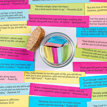 Bible Verse Jar, Read Me When Bible Verses Jar for Daily Encouragement, Christian Gifts for Women, Valentines Day Gifts For Him, Her, Birthday Gift for Mom, Prayer Cards With A 48-inch Ribbon Bow