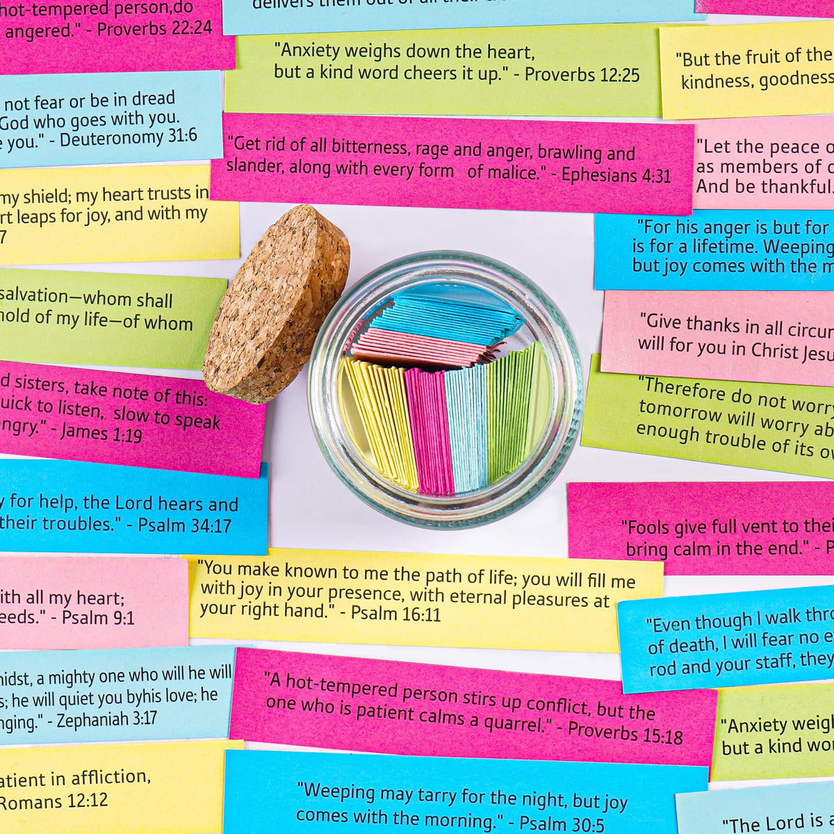 Bible Verse Jar, Read Me When Bible Verses Jar for Daily Encouragement - Christian Gifts for Women, Mothers Day Gift for Mom, Birthday Gifts, Graduation Gift, Prayer Cards With A 48-inch Ribbon Bow
