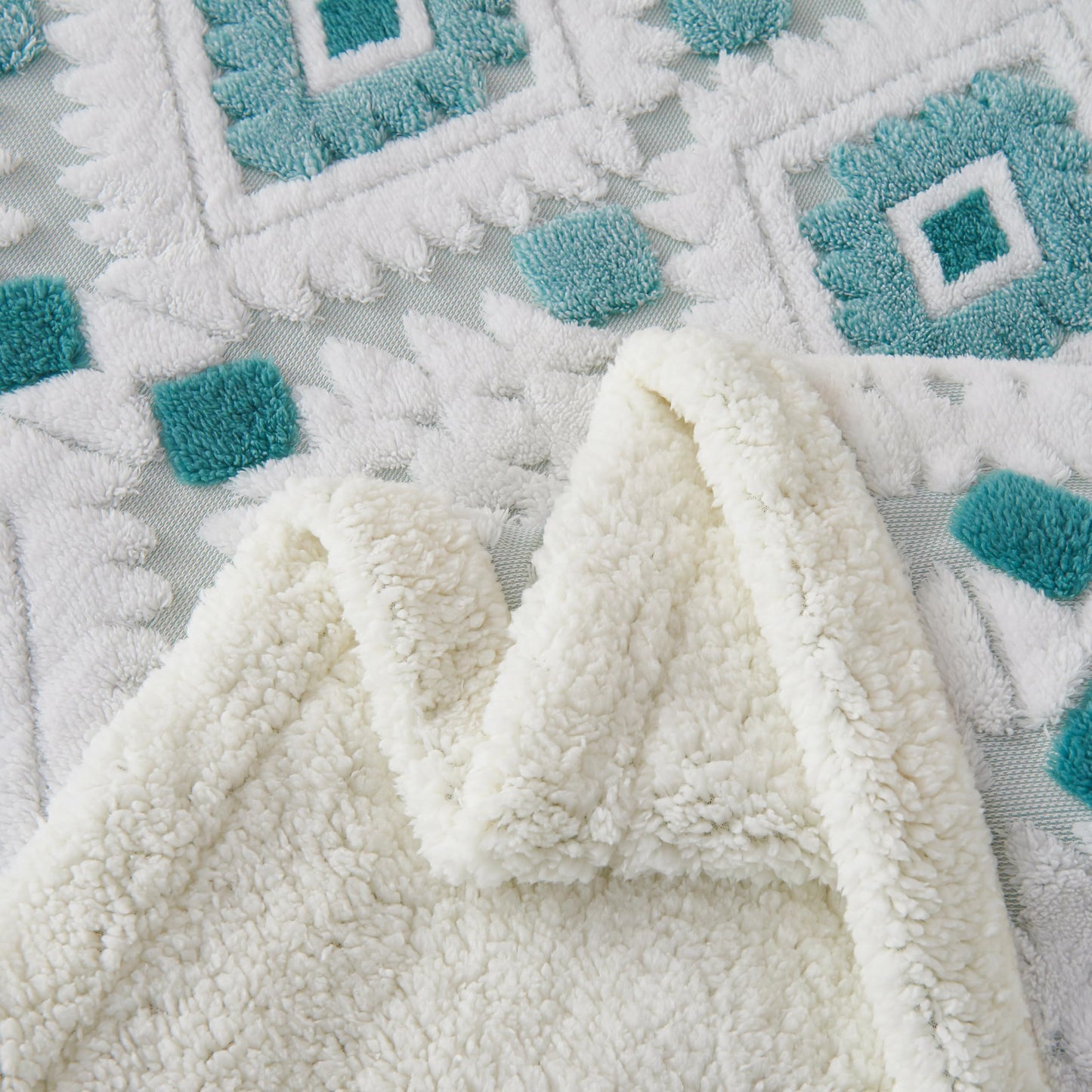 LEVINIS Large Bohemian Bed Blankets 80'' × 90'', Ultra Soft Aztec Bed Blanket for All Season, Cozy, Plush, Bohemian Throw Blanket for Couch/Sofa/Office/Camping, Blue