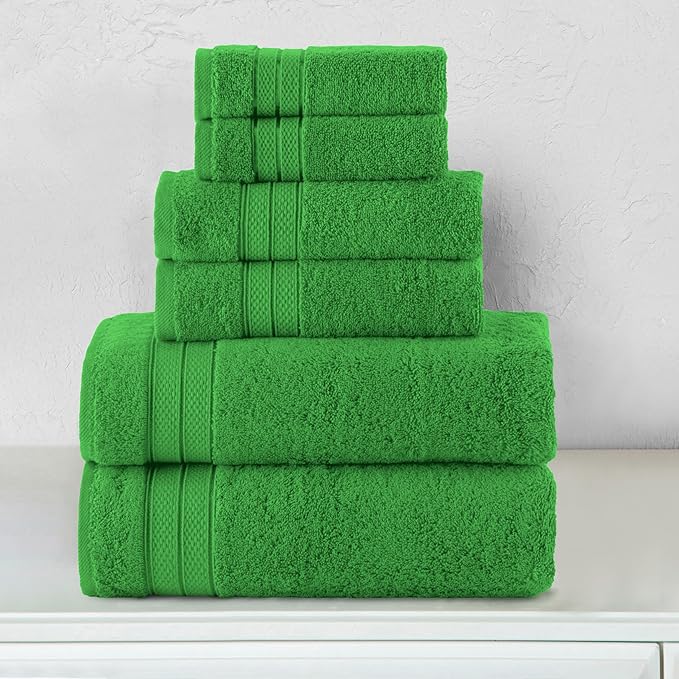 Elegant Comfort Luxury 6-Piece Towel Set, Premium Soft 100% Turkish Cotton