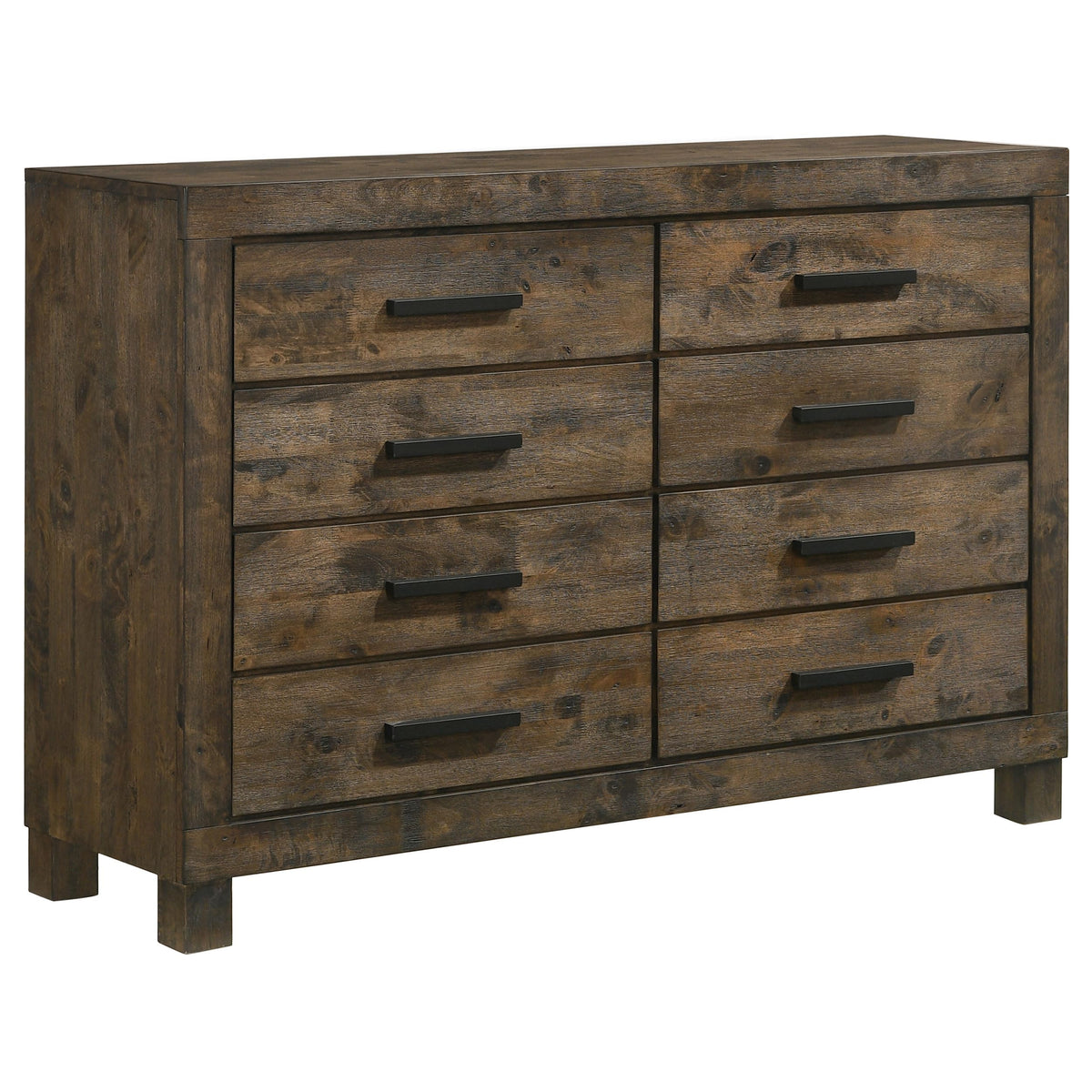 Coaster Home Furnishings Woodmont Farmhouse 58-inch 8-Drawer Bedroom Dresser Clothing Storage Cabinet Wide Chest of Drawers Organizer Unit Rustic Golden Brown 222633