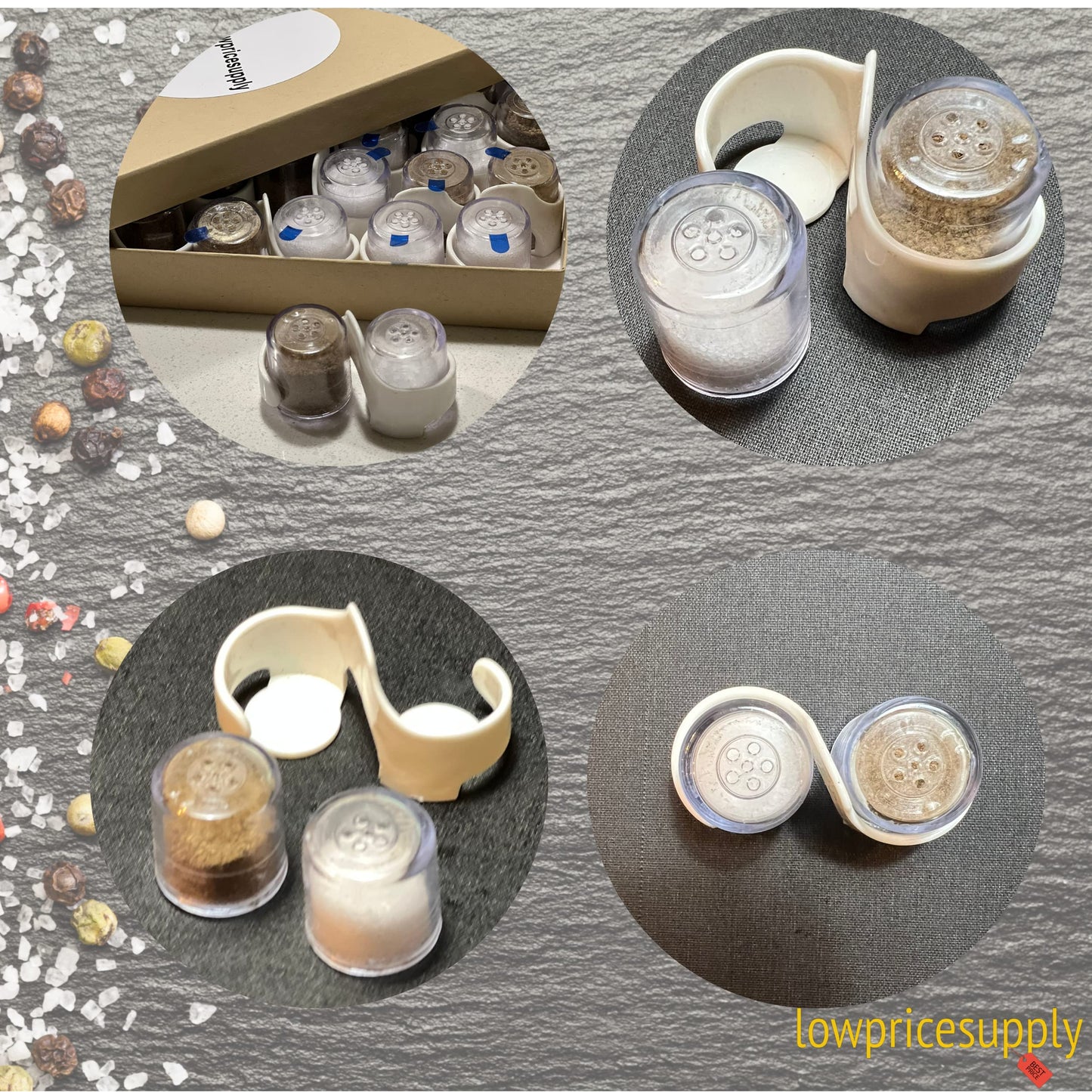 7 SET Mini Salt And Pepper Shaker Set Refillable Hotel Motel, Travel, Camping, Picnic, Outdoors Kitchen Lunch Boxes, Travel Spice Set, Guests, Housekeeping Staff, Salt & Pepper Shaker Set