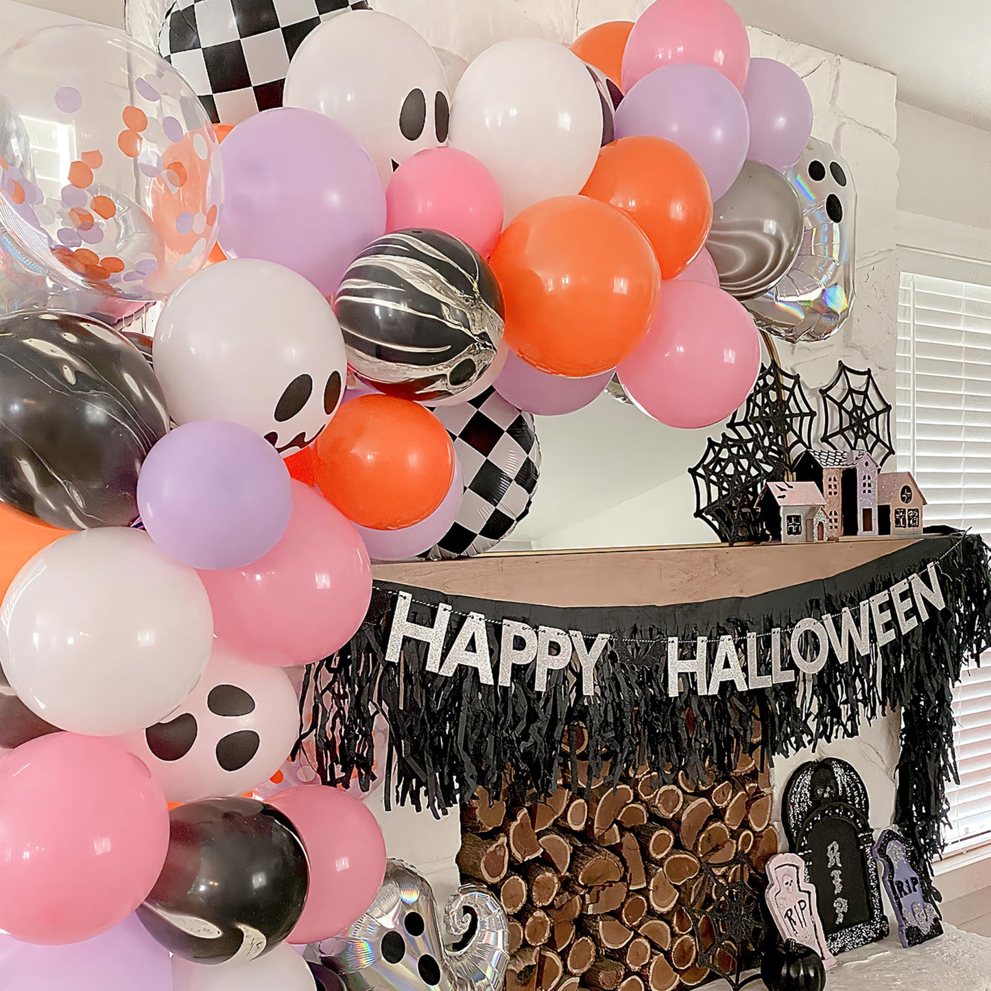Spooktacular Black & White Halloween Ghost Latex Balloons - 11" (Pack of 48) - Premium Quality & Durable Material - Hauntingly Fun & Creepy Decor for Ghoulish Gatherings