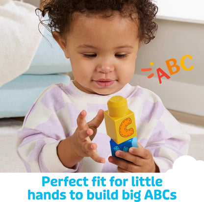 MEGA BLOKS First Builders Toddler Building Blocks Toy Set, ABC Learning Train with 60 Pieces, Ages 1+ Years, DXH35