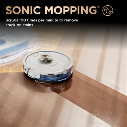 Shark Robot Vacuum & Mop Combo, PowerDetect NeverTouch Pro,Self-Emptying,Self-Refill with Self-Clean Pad Wash & Dry, 60-Day Debris Capacity,30-Day Refill Tank, 5PowerDetect Technologies,White,AV2800ZE